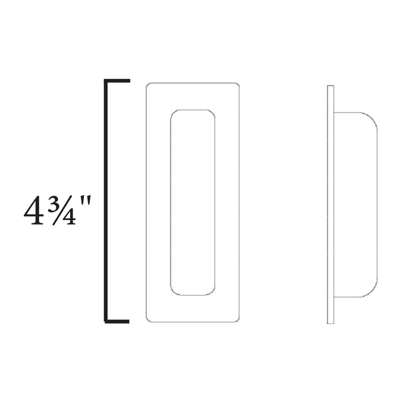 Matte Black Steel Barn Door Finger Pull