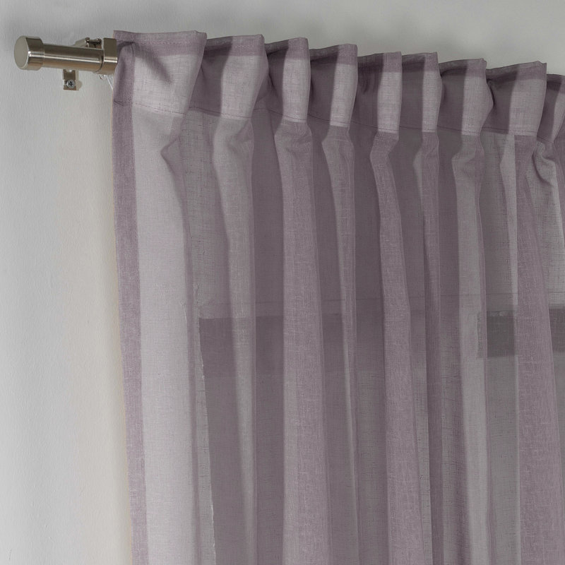 Extra Long Sheer Curtain Panels, 52" W x 144" L, Plum Brown