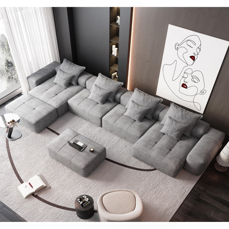 Canapé modulaire surdimensionné Modern, Gris, 3