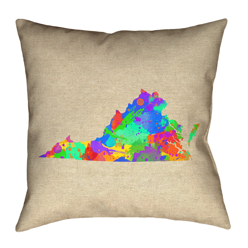 Katelyn Smith Reversible Throw Pillow, 16" x 16", Green/Blue, Cotton Twill