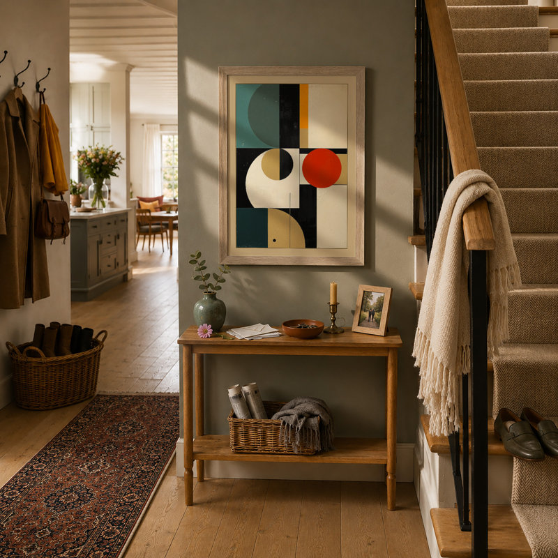 Harmony Geometric - Framed Print, A4 - 29.7 x 21.0 cm, Oak