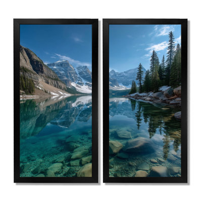 «Beauty of the Rocky Mountains - Canada», reproduction d'art sur toile encadrée, ensemble de 2 voyages