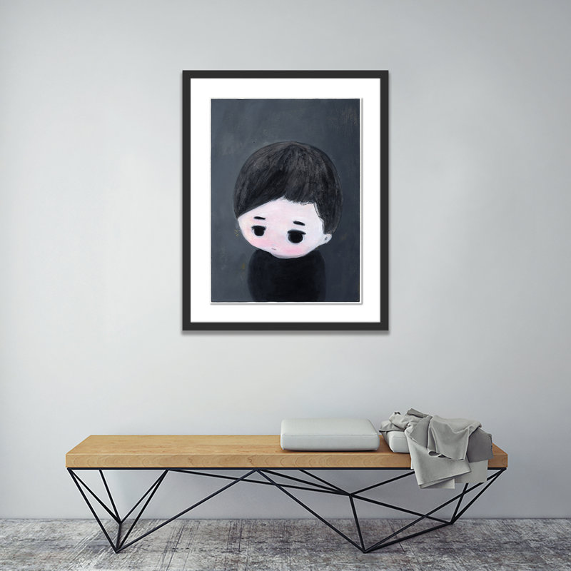 Little Guy Print by Kentaro Minauro, 40" H x 31" W x 2.5" D, Black
