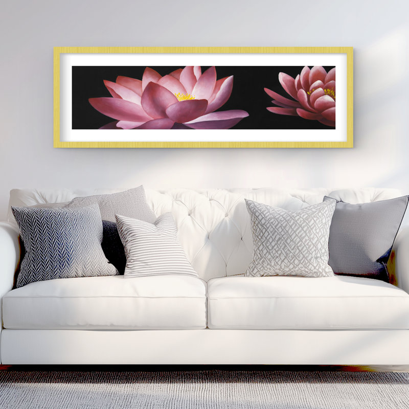 Motif de fleur de lotus - imprimé mat encadré rose | Décoration intérieure