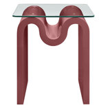 Ondine Glass Top Side Table In Spiced Apple