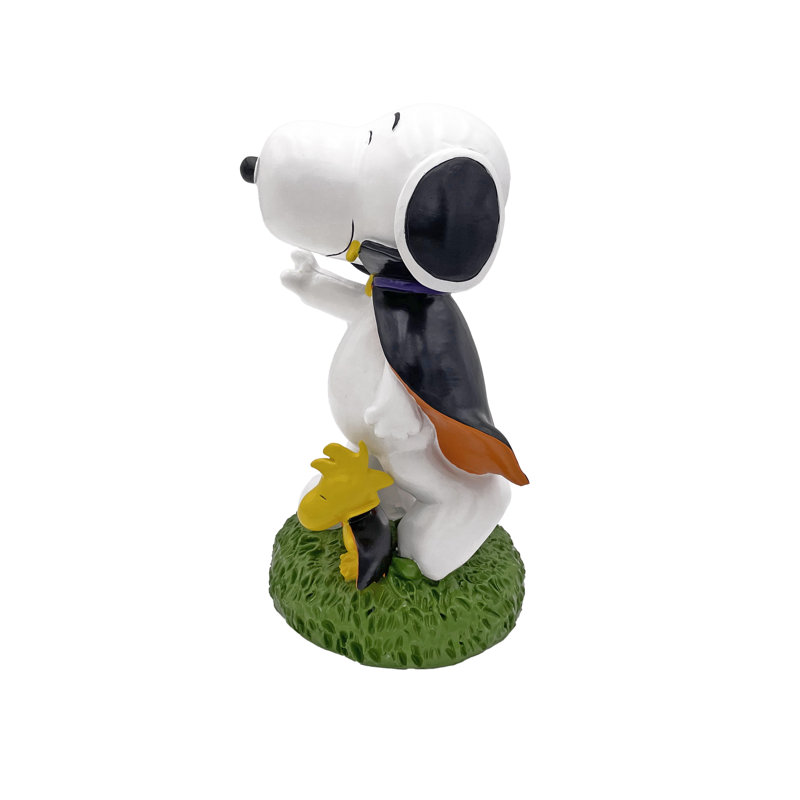 Statue de jardin Peanuts Snoopy & Woodstock habillée pour Halloween