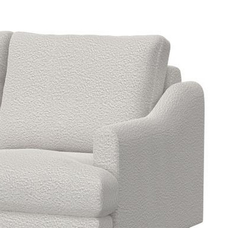Causeuse Olum, 2 coussins décoratifs, polyester moderne de 60 pouces, Crème clair