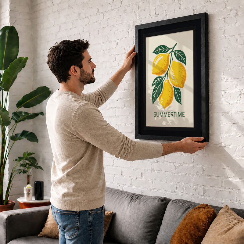 Summertime Lemons Botanical - Print, Unframed, A4 - 29.7 x 21.0 cm