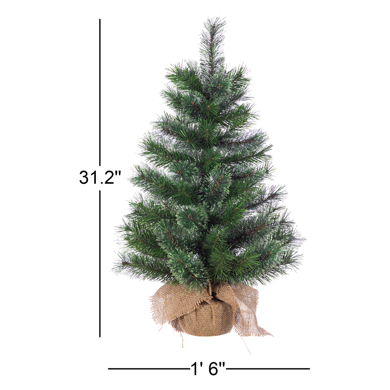 Cashmere Flocked Pine Christmas Tree, 2.6' H