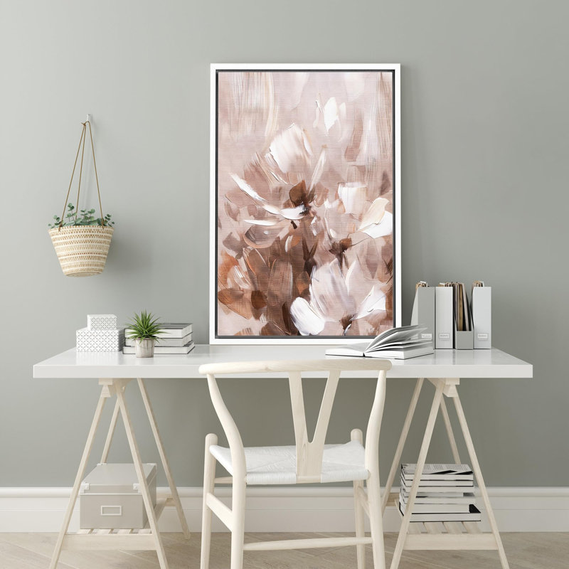 «Abstract Floral Soft Pastel Tones Illustration», Blanc, H 36 po x l 24 po