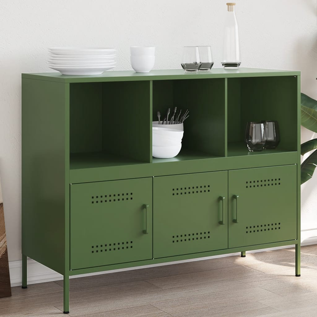 Vidaxl Sideboard Senfgelb 100,5X39x79 Cm Kaltgewalzter Stahl