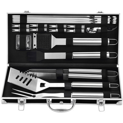 BBQ Accessories Grill Tools Set - 22PCS Stainless Steel Barbecue Grill Accessories For Outdoor Grill With Black Aluminum Case - Christmas Grilling Gifts For Men & Dad -Grill Tools Kit