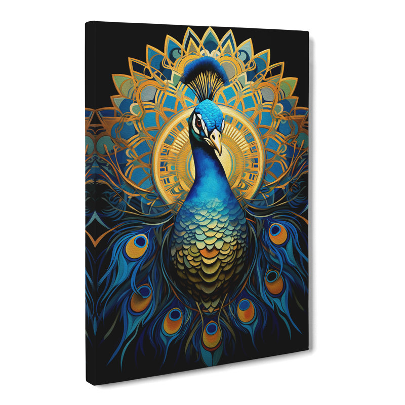Peacock Geometric - No Frame Print, 60cm H x 40cm W x 3cm D