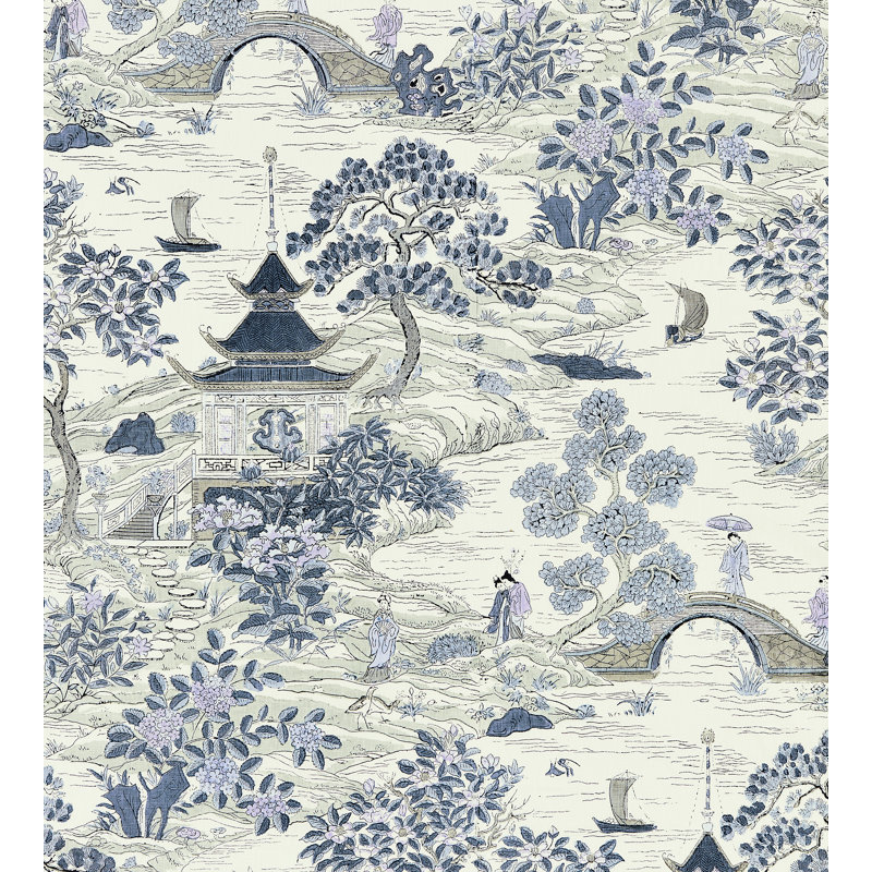 Tissu en lin Pacifica Satomi Hand Block, Bleu