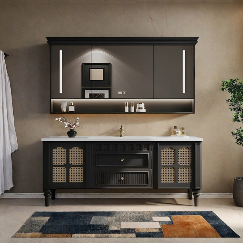 French retro style rest room bathroom cabinet, 59.44"