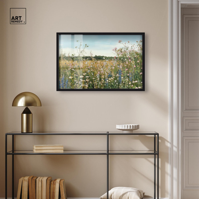 Art mural paysage scintillant Glade Garden II Shadowbox, H 21 po x l 31 po, Noir
