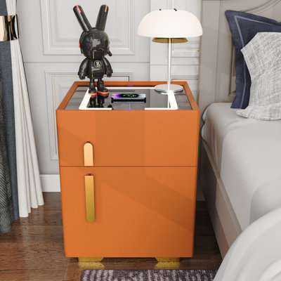 Modern 1 - Drawer Nightstand With Safe Case, Bluetooth Speaker, Wireless Charging & Led Light (pre-assembled)