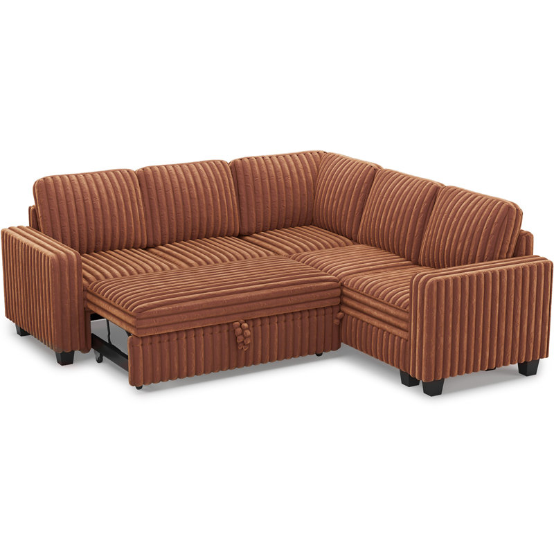 Canapé modulaire en L Isolde, Brun