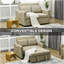 Nencho Square Arm 2 Seater Sofa Bed-1845048991