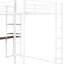 Lit mezzanine en métal avec bureau et 2 tablettes, blanc - Espace robuste utilisant une tablette pleine grandeur-779697595