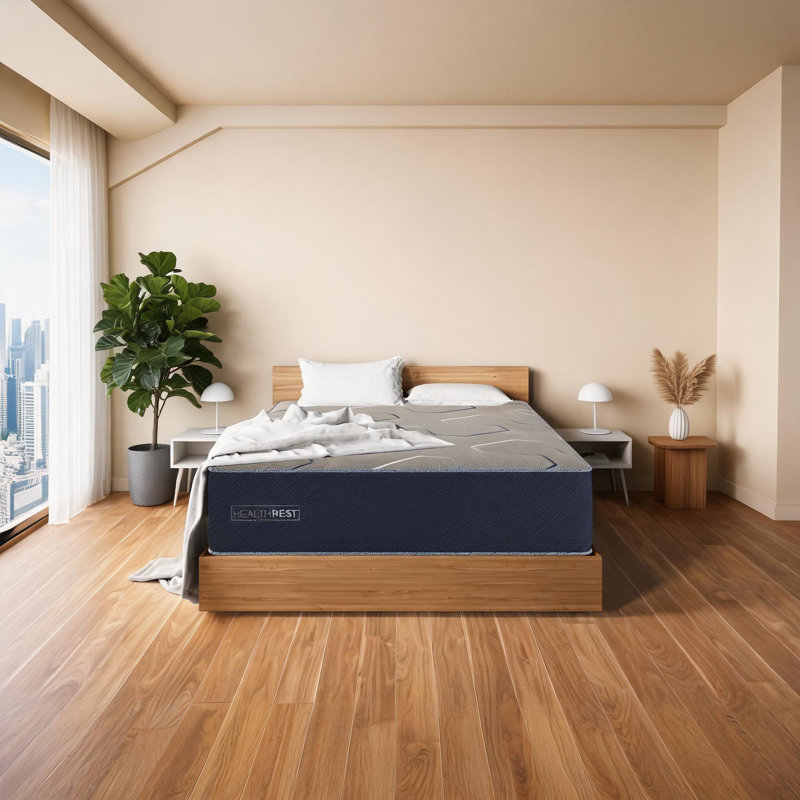 Base de lit grand format en mousse bleu riche, conçue pour un repos quotidien confortable dans la chambre à coucher, style très moelleux