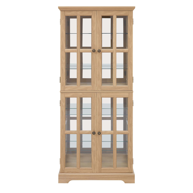 Exquisite Curio Display Cabinet with Glass Doors and Adjustable Shelves, Four - Door Design for Showcasing Precious Collectibles