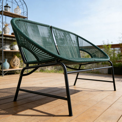 OUTDOOR PATIO WICKER LOVE SEAT