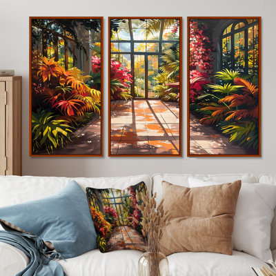 «Greenhouse Tropical Treasure I» - ensemble de décoration murale serre