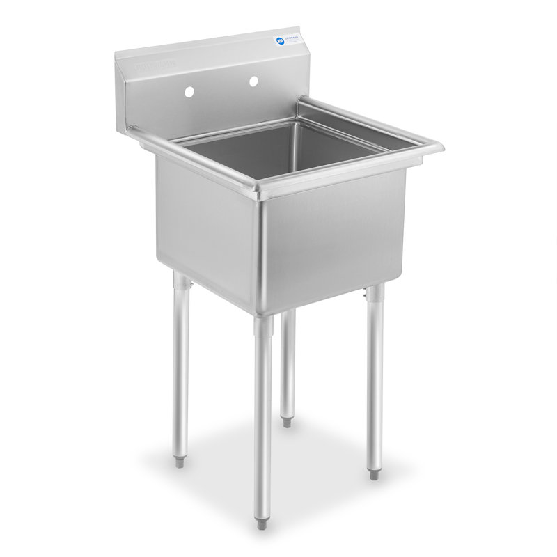 23.5'' L x 23.75'' W Silver Freestanding Service Sink