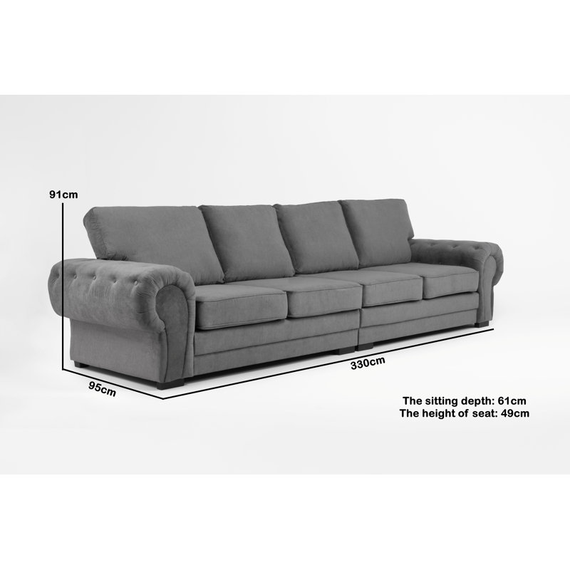 Elkland 4 Seater Sofa, Graphite
