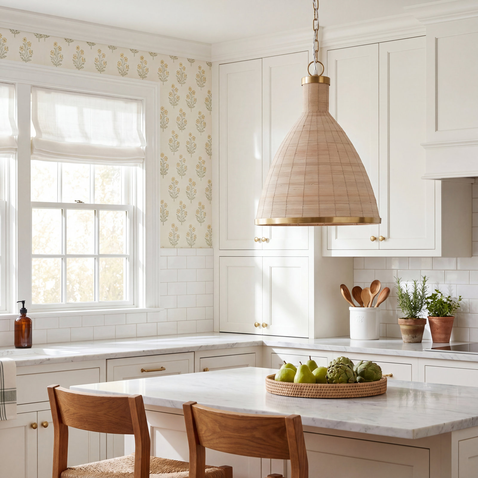 Maskia Single Light Rattan Pendant