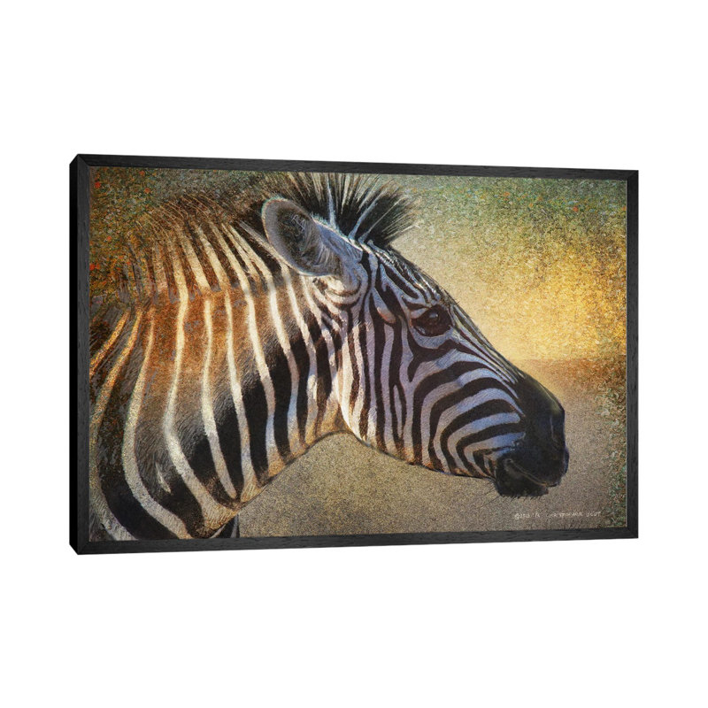 Zebra Portrait by Christopher Vest - Gallery-Wrapped Canvas Giclée on Canvas, 152.5 cm H x 101.5 cm W, Black Floater Frame