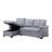 Lucca 83.5" Gray Vegan Leather Modern Reversible Sleeper Sectional Sofa with Storage Chaise