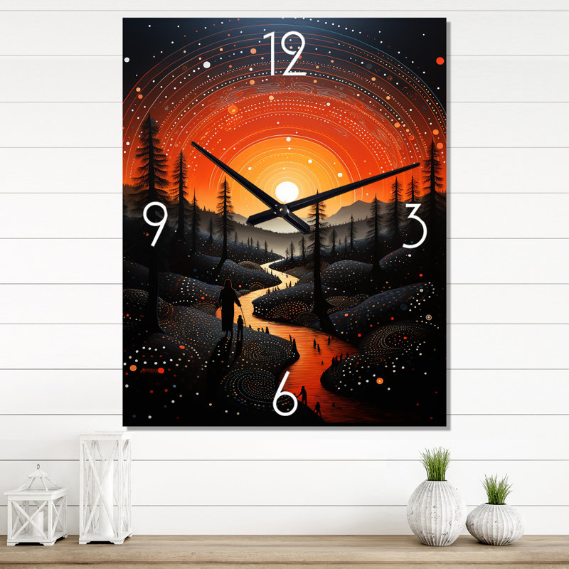 Linzi - horloge murale art amérindien surdimensionnée, Petit