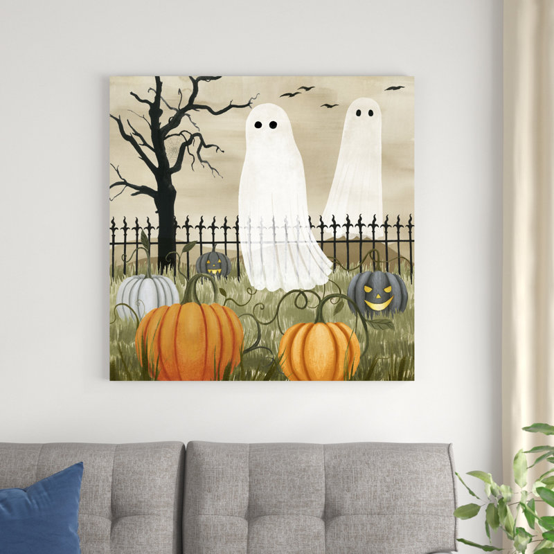 «Haunted Pumpkin Patch I», peinture sur toile tendue, H 36 po x l 36 po x P 1,25 po