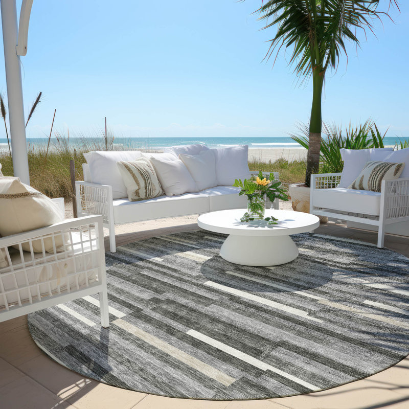 Tapis intérieur / extérieur mâle avec envers antidérapant, Round 8'