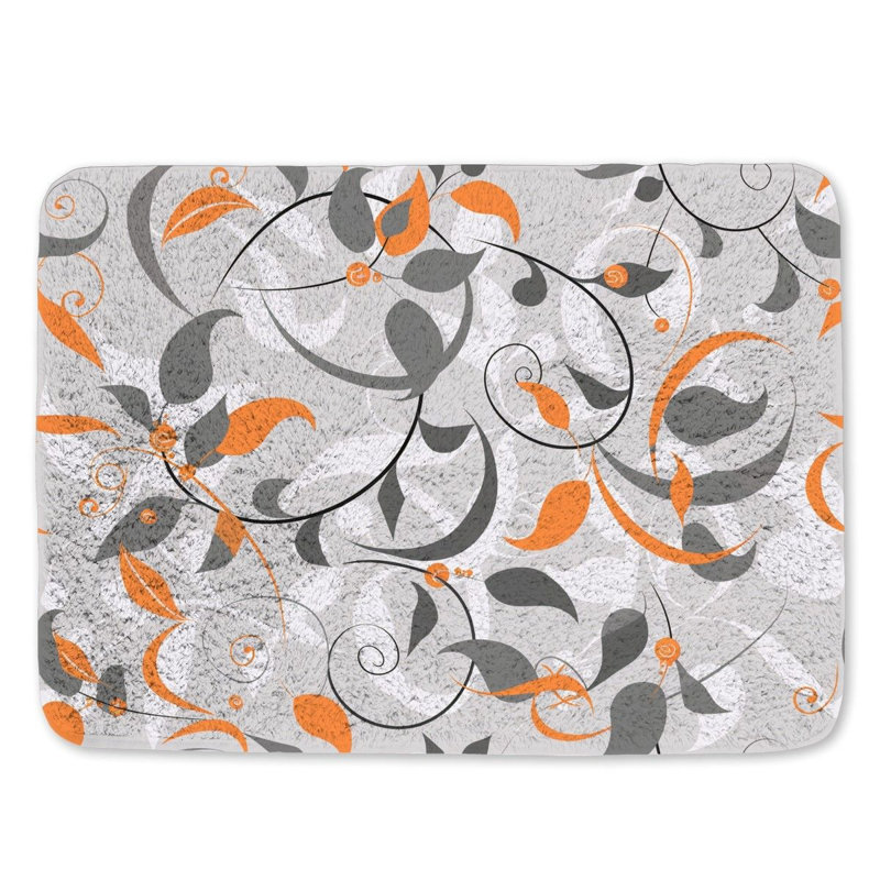 Tapis de bain inspiré de la nature, décoration de salle de bain, courbes fantaisistes, L 17 po x L 24 po