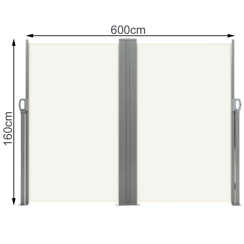 Dakota Fields 600cm W x 12cm D Fabric Cover Motorised Retractable Side Awning, Beige