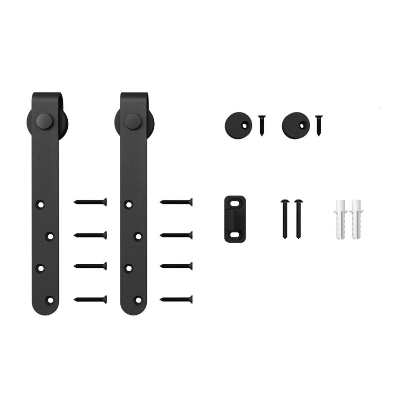 Rouleaux supplémentaires Classic Strap pour mini-porte de grange coulissante, Noir