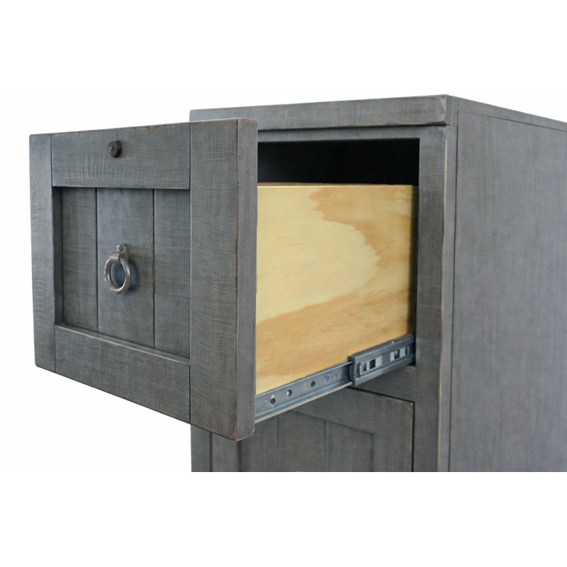 Classeur vertical 4 tiroirs Raina, Bleu foncé rustique