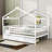 Heulwen Two Drawers Wooden House Bed-1726847272-1726847284