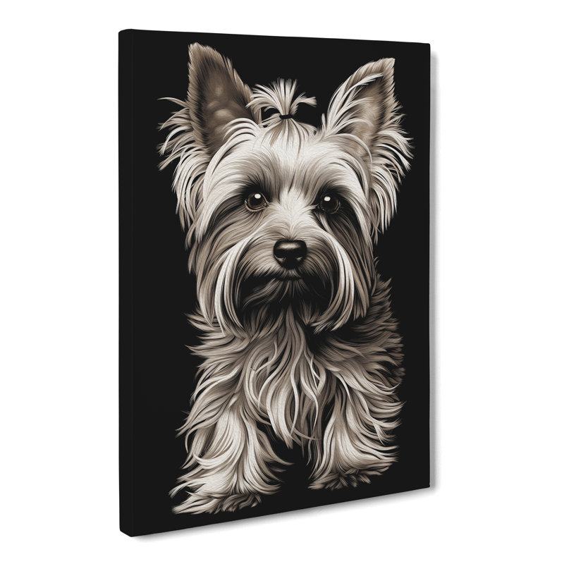 Yorkshire Terrier Line - Wrapped Canvas, 50cm H x 35cm W x 3cm D