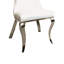 Ensemble de 2 chaises d'appoint Bedy, velours blanc texturé, pieds de sabre argentés
