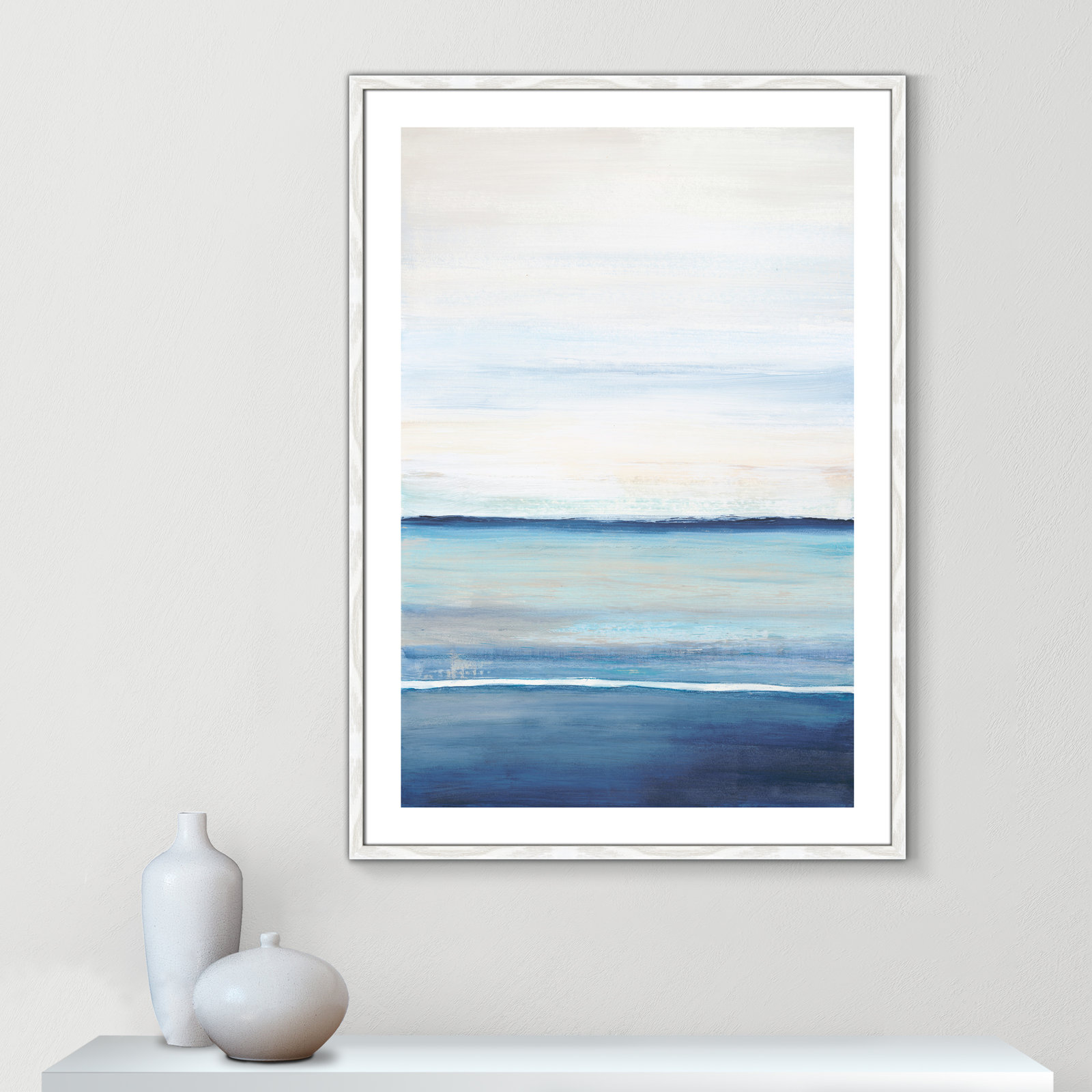 Emmit "Distant Whispers" Print by Filippo Ioco, 41.5" H x 29.5" W x 0.75" D, White Wood Framed Paper