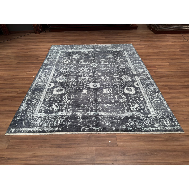 Tapis en laine anthracite noué à la main Original Original