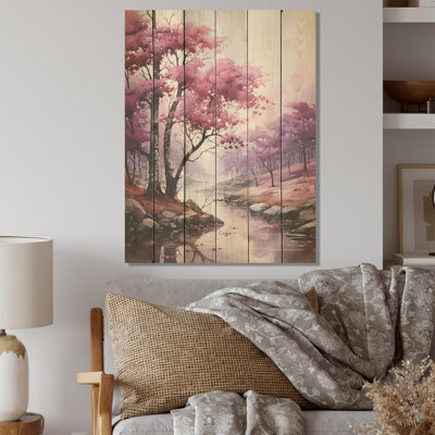 Érable aux teintes améthyste I - érable sur bois, art sur bois de pin naturel