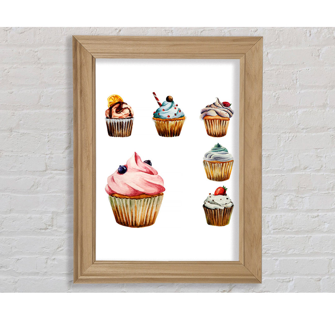 Gerahmtes Poster Cupcake 1