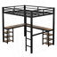 Lit mezzanine simple polyvalent avec bureau, tablettes et conception en L pour une configuration de chambre fonctionnelle et peu encombrante.-1551468050-1551468049