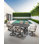 Ensemble de salle à manger 7 pièces Seehill, ensemble de salle à manger en aluminium pour 6 personnes, ensemble de mobilier d'extérieur avec trou pour parasol, table de patio et 6 chaises berçantes pivotantes pour terrasse, jardin, cour, bord de pisc