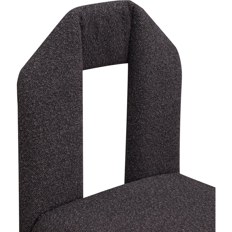 Chaise rembourrée Bennett, Tissu brun bouclé